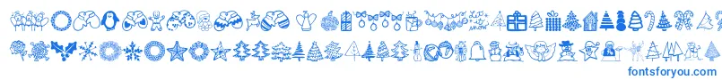 Police Austiebostchristmasdoodles – polices bleues sur fond blanc