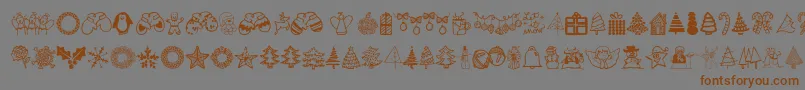 Austiebostchristmasdoodles-fontti – ruskeat fontit harmaalla taustalla