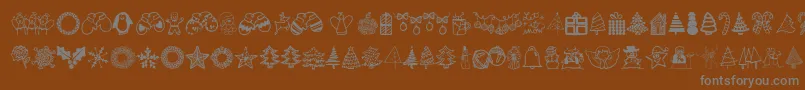 Austiebostchristmasdoodles Font – Gray Fonts on Brown Background