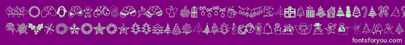 Austiebostchristmasdoodles Font – Green Fonts on Purple Background