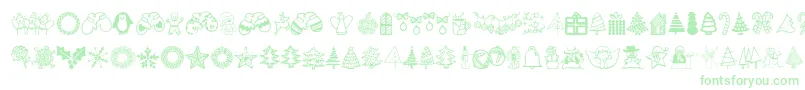 Austiebostchristmasdoodles-Schriftart – Grüne Schriften auf weißem Hintergrund