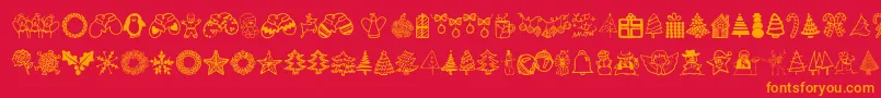 Police Austiebostchristmasdoodles – polices orange sur fond rouge