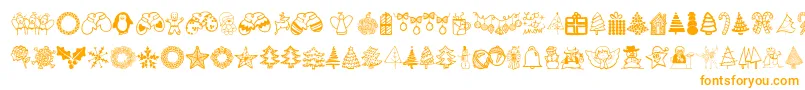 Austiebostchristmasdoodles-fontti – oranssit fontit valkoisella taustalla