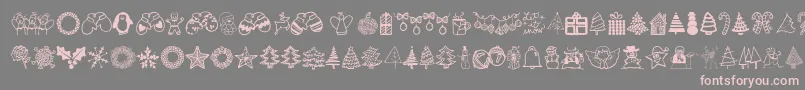 Police Austiebostchristmasdoodles – polices roses sur fond gris