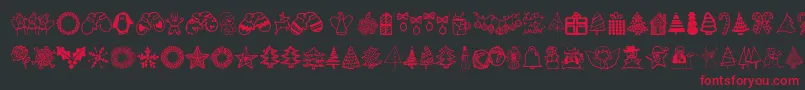 Austiebostchristmasdoodles Font – Red Fonts on Black Background