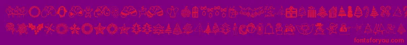 Police Austiebostchristmasdoodles – polices rouges sur fond violet