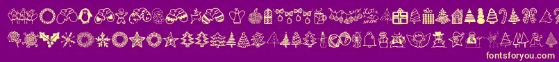 Police Austiebostchristmasdoodles – polices jaunes sur fond violet
