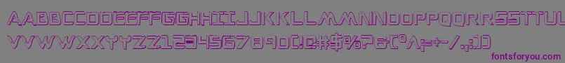フォントWareagle3Dc – 紫色のフォント、灰色の背景
