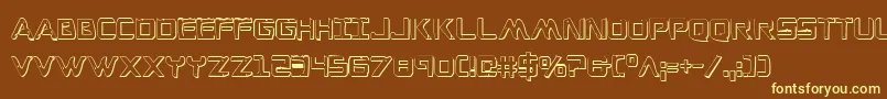 Wareagle3Dc-fontti – keltaiset fontit ruskealla taustalla