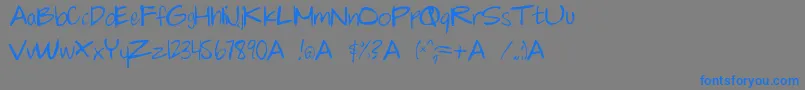 Chalkie Font – Blue Fonts on Gray Background