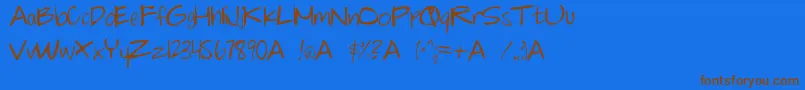 Chalkie Font – Brown Fonts on Blue Background