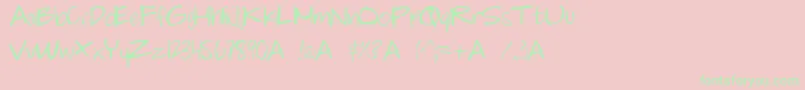 フォントChalkie – ピンクの背景に緑の文字