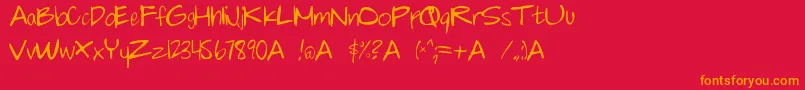 Chalkie Font – Orange Fonts on Red Background
