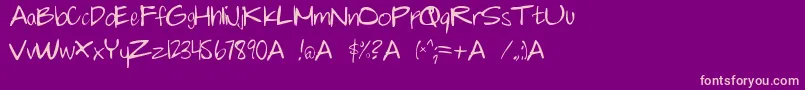 Chalkie Font – Pink Fonts on Purple Background