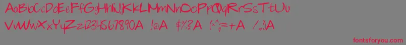 Chalkie Font – Red Fonts on Gray Background