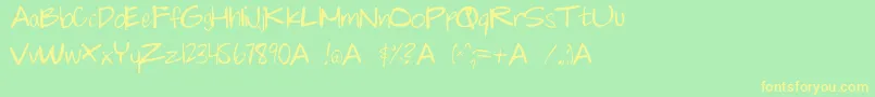 Chalkie Font – Yellow Fonts on Green Background
