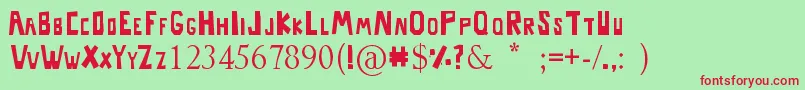 Rocko Font – Red Fonts on Green Background