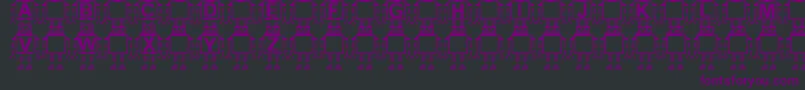 Paranoida-Schriftart – Violette Schriften auf schwarzem Hintergrund