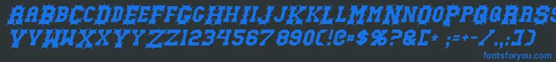 GutcruncherItalic Font – Blue Fonts on Black Background