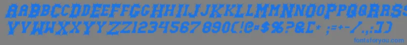 GutcruncherItalic Font – Blue Fonts on Gray Background