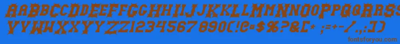 GutcruncherItalic Font – Brown Fonts on Blue Background