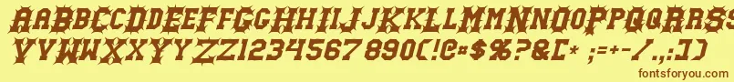 GutcruncherItalic Font – Brown Fonts on Yellow Background