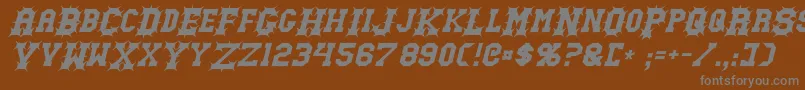 GutcruncherItalic Font – Gray Fonts on Brown Background