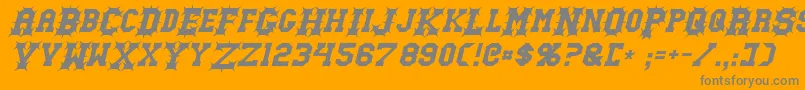 Шрифт GutcruncherItalic – серые шрифты на оранжевом фоне