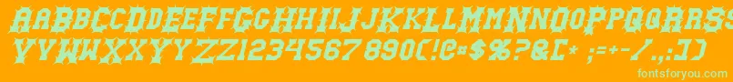 GutcruncherItalic Font – Green Fonts on Orange Background