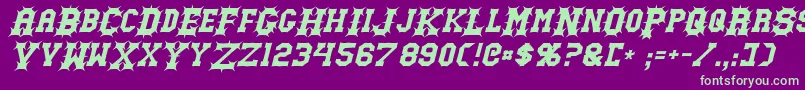 Шрифт GutcruncherItalic – зелёные шрифты на фиолетовом фоне