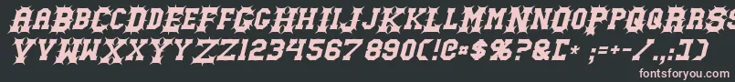 GutcruncherItalic Font – Pink Fonts on Black Background