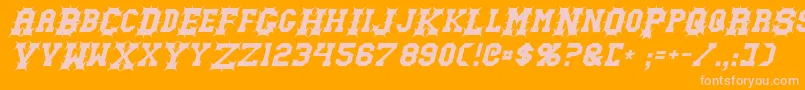 GutcruncherItalic Font – Pink Fonts on Orange Background