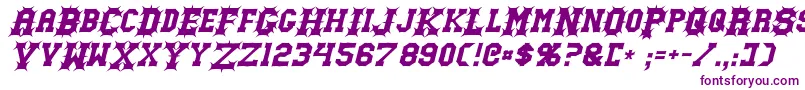 フォントGutcruncherItalic – 紫色のフォント