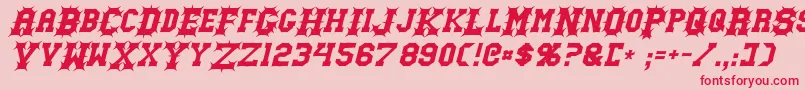 GutcruncherItalic Font – Red Fonts on Pink Background