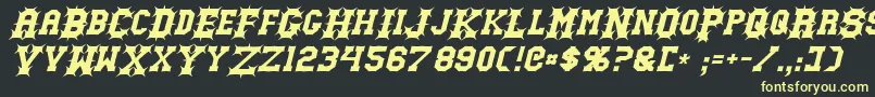 GutcruncherItalic Font – Yellow Fonts on Black Background