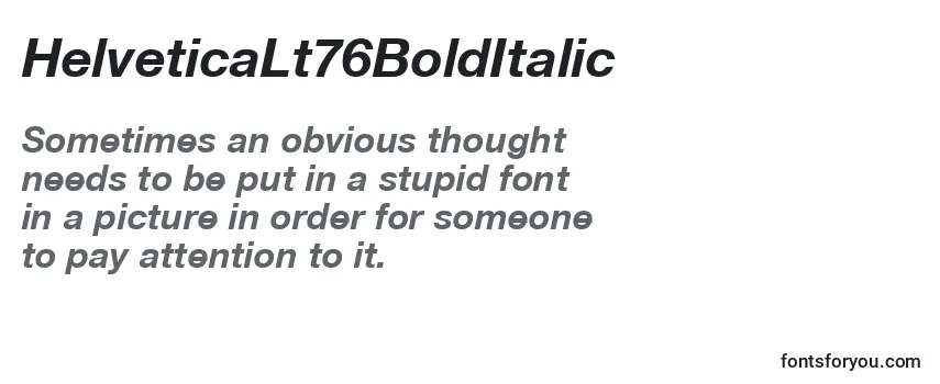 Schriftart HelveticaLt76BoldItalic