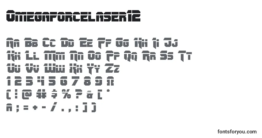 Шрифт Omegaforcelaser12 – алфавит, цифры, специальные символы
