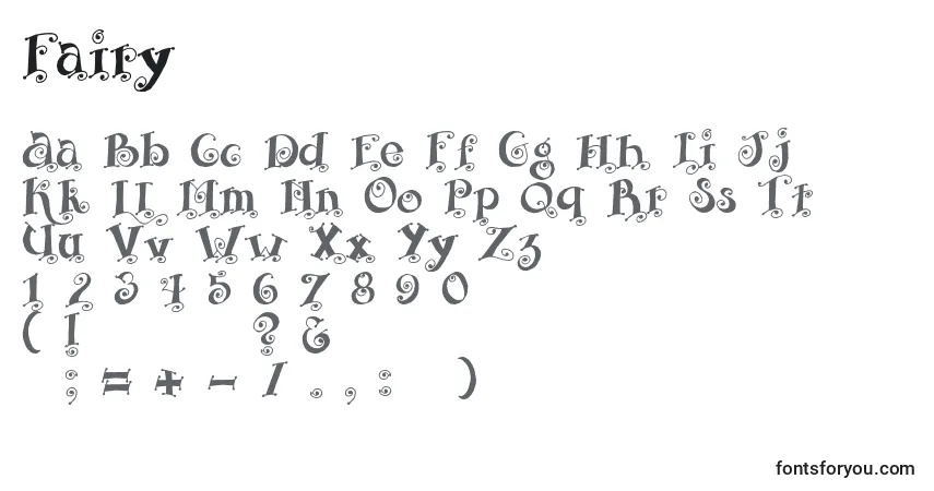 Schriftart Fairy – Alphabet, Zahlen, spezielle Symbole