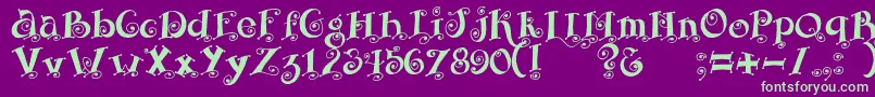 Fairy Font – Green Fonts on Purple Background