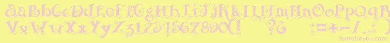 Fairy Font – Pink Fonts on Yellow Background