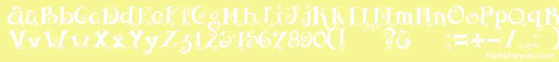 Fairy Font – White Fonts on Yellow Background