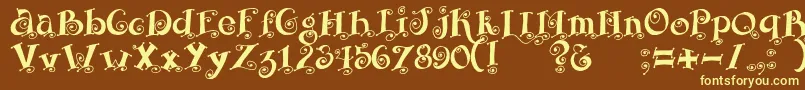 Fairy Font – Yellow Fonts on Brown Background