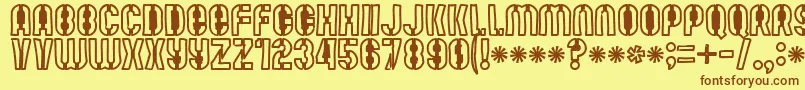Mutefruitblackkrash Font – Brown Fonts on Yellow Background