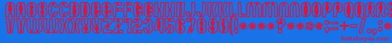 Mutefruitblackkrash Font – Red Fonts on Blue Background