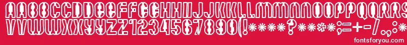 フォントMutefruitblackkrash – 赤い背景に白い文字