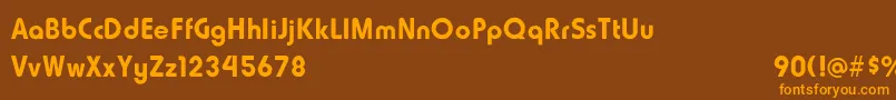 HowardFatLight-Schriftart – Orangefarbene Schriften auf braunem Hintergrund