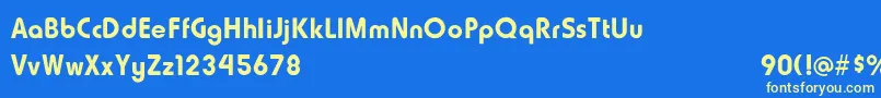 HowardFatLight-fontti – keltaiset fontit sinisellä taustalla