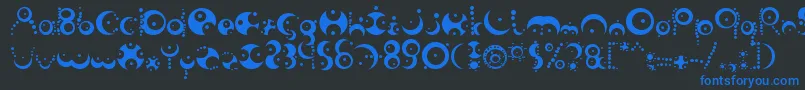 FishInTheBathroom Font – Blue Fonts on Black Background