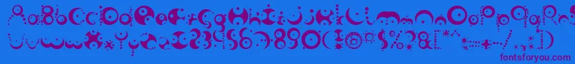 FishInTheBathroom Font – Purple Fonts on Blue Background