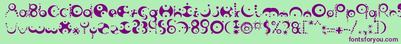 FishInTheBathroom Font – Purple Fonts on Green Background